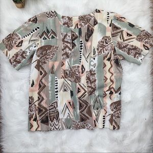 Vintage Jessica Scott Shirt Sz L Tribal Geometric
